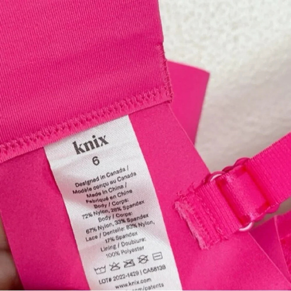 Knix Womens 6  WingWoman Contour Bra Pink Lace - Picture 7 of 7